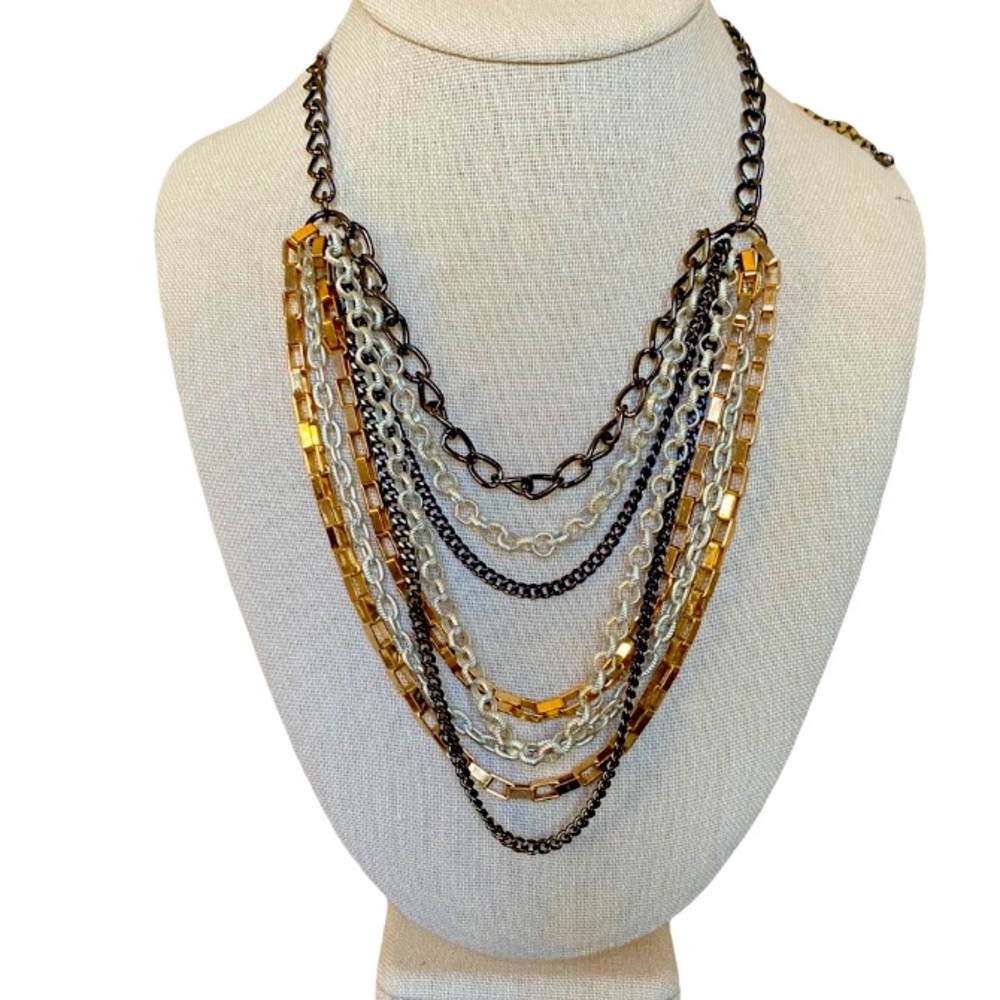 Mixed Metal, Gold & Silver Layered Necklace
